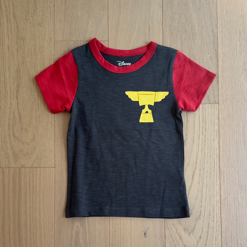 Disney Cars Kids Tee - Black, Red, and Yellow Design